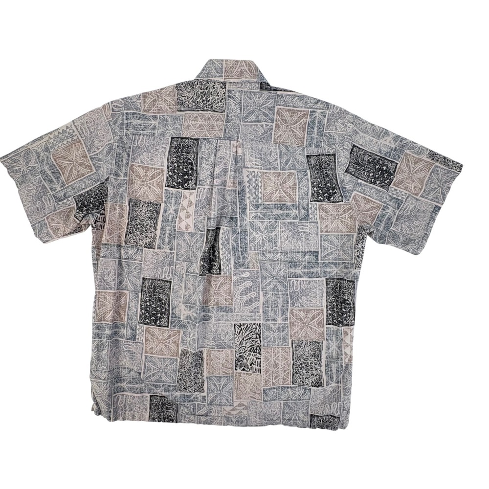 Tori Richard Honolulu Mens Medium Cotton Pineapple Tribal Aloha Shirt Hawaii - Picture 5 of 8